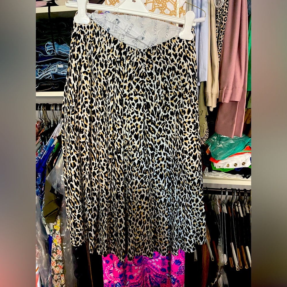 J.crew leopard print a line skirt